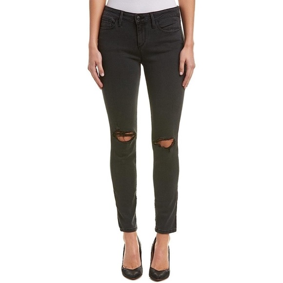 Joe's Jeans Denim - Joe's Jeans Brie Flawless Vixen Skinny Ankle Jeans Black Distressed Denim
